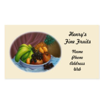 Original Oil Painting of Fruit Bowl Business Card Template