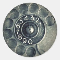 vintage, rotary, phone, steel, metal, rustic, funny, retro, rotary phone, funny sticker, fun, rotary dial, urban, metalic, original, sticker, Sticker with custom graphic design