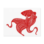 Original Scissors-cut Goldfish Postcard