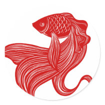Original Scissors-cut Goldfish Sticker