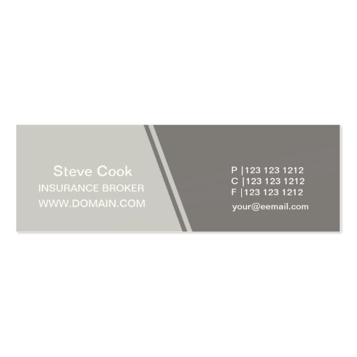 Original Shades of  Grays Profile Business Cards (front side)