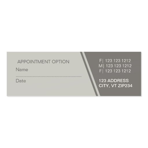 Original Shades of  Grays Profile Business Cards (back side)