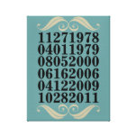 Original Special Dates Stretched Canvas Print