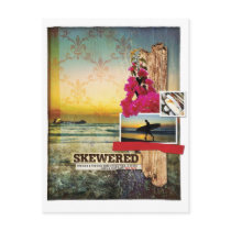 Original Surf Theme Digital Art Collage Postcard