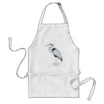Original watercolor Great Blue Heron Bird Apron