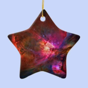 Orion Nebula and Trapezium Stars Double-Sided Star Ceramic Christmas Ornament