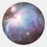 Orion Nebula Purple Space Round Stickers