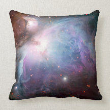 Orion Nebula Purple Space Throw Pillow