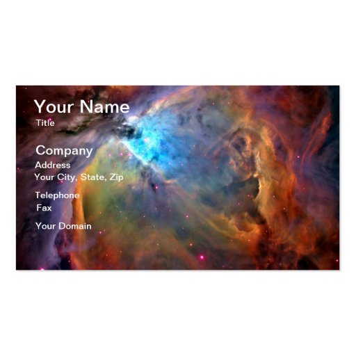Orion Nebula Space Galaxy Business Card Template (front side)