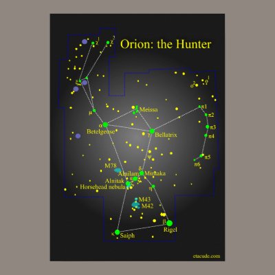 Orion the Great Hunter Constellation Print by cwyong
