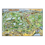 orlando, florida, cartoon, caricature, map
