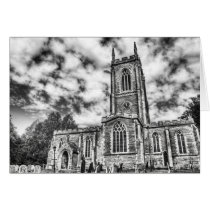 Orlingbury church (Black and White) art card cards