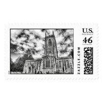Orlingbury church (Black and White) postage stamps stamps