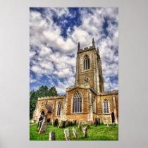 Orlingbury church HDR art poster print posters