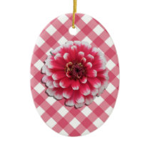 Ornament - BiColor Zinnia on Lattice