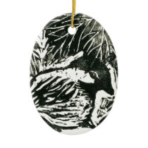 Ornament - Chick-a-Dee [black and white print]