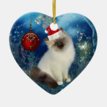 Ornament Christmas Cat With Santa Hat