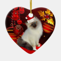 Ornament Christmas Cat With Santa Hat