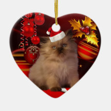 Ornament Christmas Cat With Santa Hat