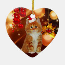 Ornament Christmas Cat With Santa Hat