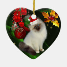 Ornament Christmas Cat With Santa Hat