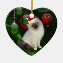Ornament Christmas Cat With Santa Hat