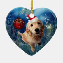 Ornament Christmas Dog With Santa Hat