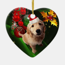 Ornament Christmas Dog With Santa Hat