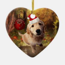 Ornament Christmas Dog With Santa Hat