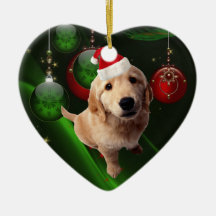 Ornament Christmas Dog With Santa Hat