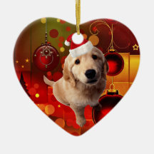 Ornament Christmas Dog With Santa Hat