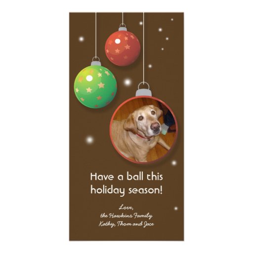 Ornament Christmas holiday custom greeting card Photo Greeting Card