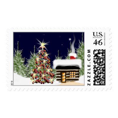 Ornament Christmas Holiday Tree Postage Stamps by TDSwhite