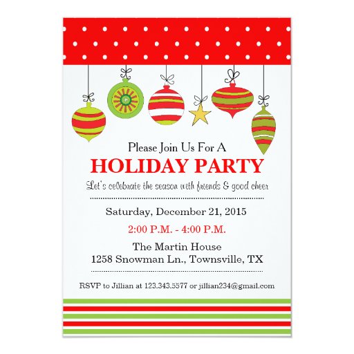 ornament christmas or holiday party invitation zazzle ornament christmas or holiday party invitation zazzle