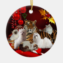 Ornament Christmas Tiger Cats Dogs
