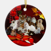 Ornament Christmas Tiger Cats Dogs