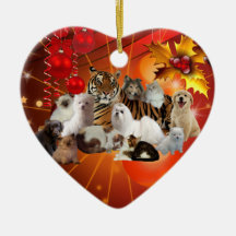 Ornament Christmas Tiger Cats Dogs