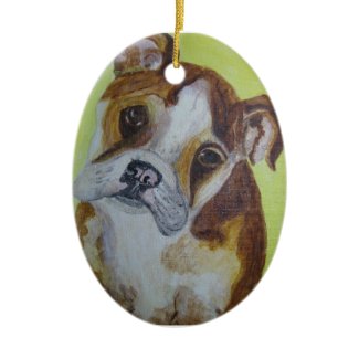 Ornament, English Bulldog Pup ornament