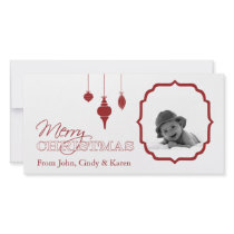 Ornament Merry Christmas Photo Card White photo cards