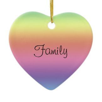 Ornament - rainbow colors and Family Heart