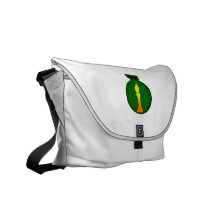 Ornament Round Green Yellow Candle on it Messenger Bags