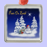 Ornament snow man peace on earth ornaments