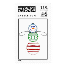 Ornament Snowman - Postage Stamp