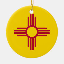Ornament with flag of New Mexico