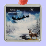 Ornament with santa reindeer and buck winter ornaments