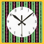 Ornamental Brocade Stripes wall clocks