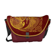 Ornamental Celtic Dragons Messenger Bags