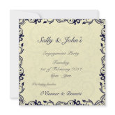Ornamental cirrus tendril engament wedding invitat invitation