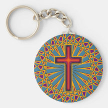 ORNAMENTAL CROSS KEY CHAIN