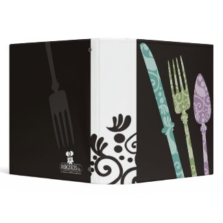 ornamental fork knife spoon recipe cookbook binder